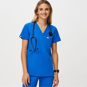Figs Catarina One Pocket Scrub Top - Royal Blue